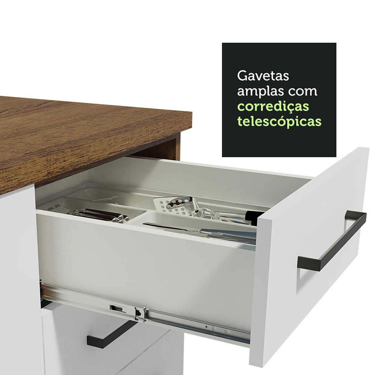Cocina Integral Agata Marron y Blanco 270x225cm con Mesón y con Pozuelo - COCINAS | Bylmo
