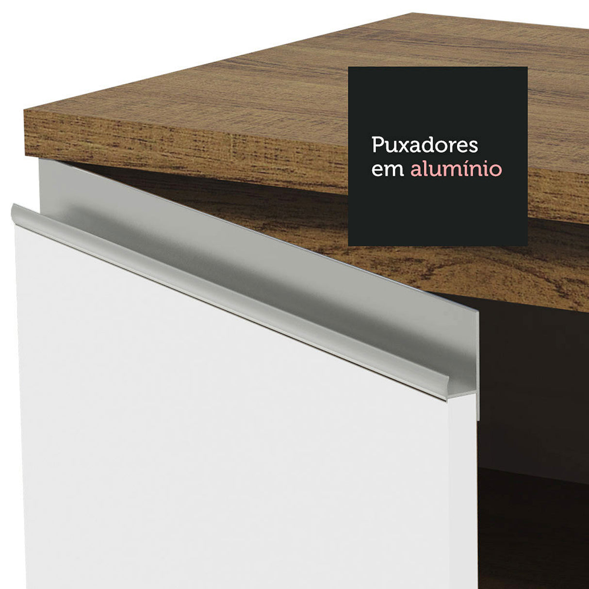 Cocina Integral Glamy Compacta 180x225 cm Marrón y Blanco Resistente y Moderna. - COCINAS | Bylmo