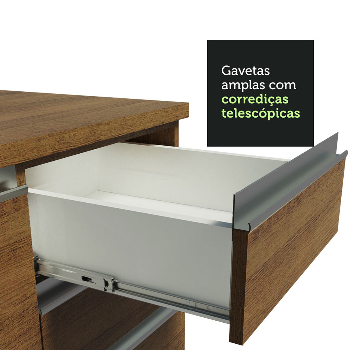 Cocina Integral Glamy Marrón Moderna 270x225cm MDP Siete Capas - COCINAS | Bylmo