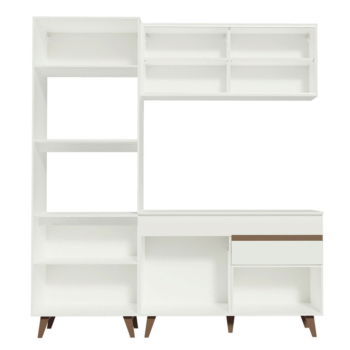 Cocina Integral Reims Blanco 190x210cm con Mesón y sin Pozuelo - COCINAS | Bylmo