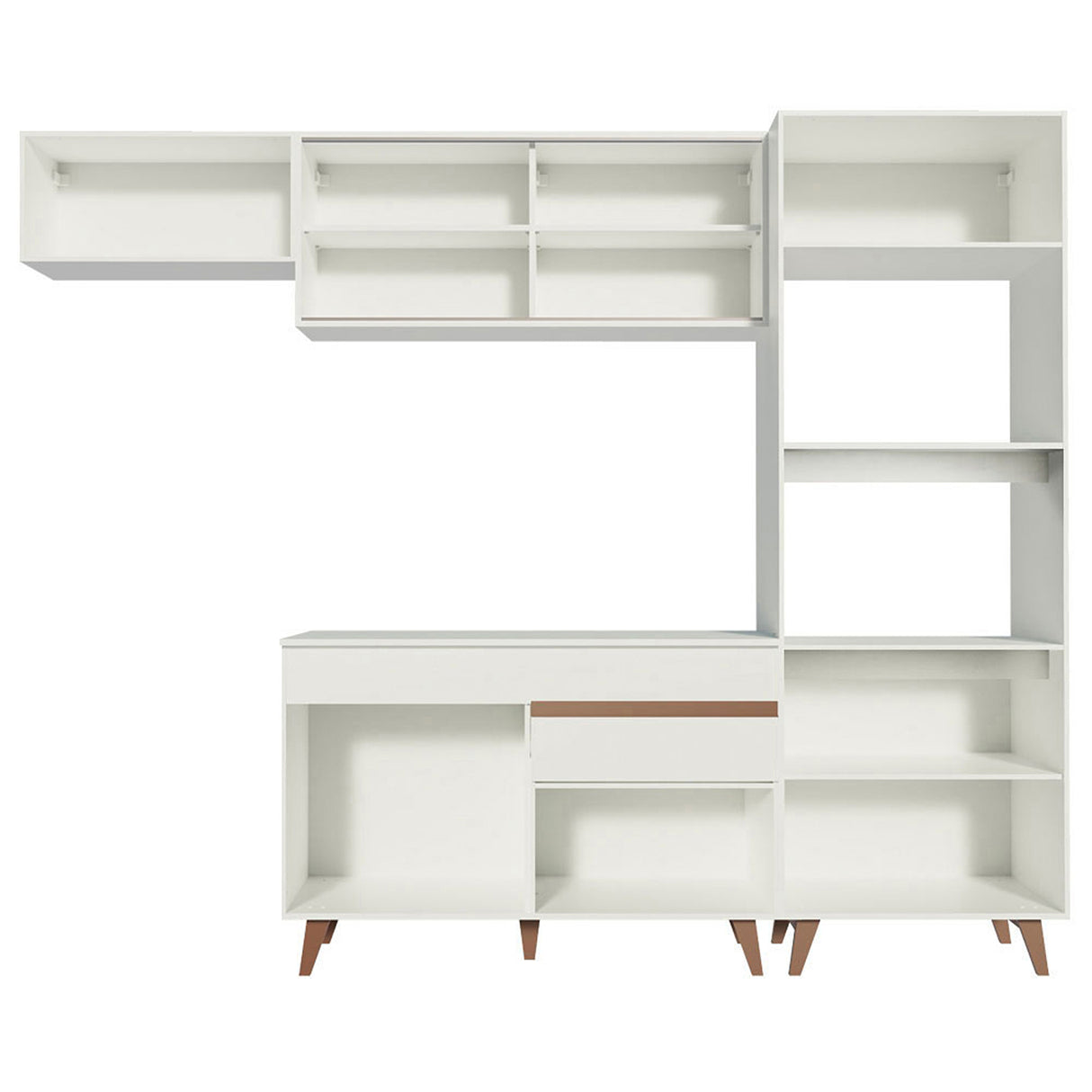 Cocina Integral Reims Blanco 260x210cm con Mesón y sin Pozuelo - COCINAS | Bylmo