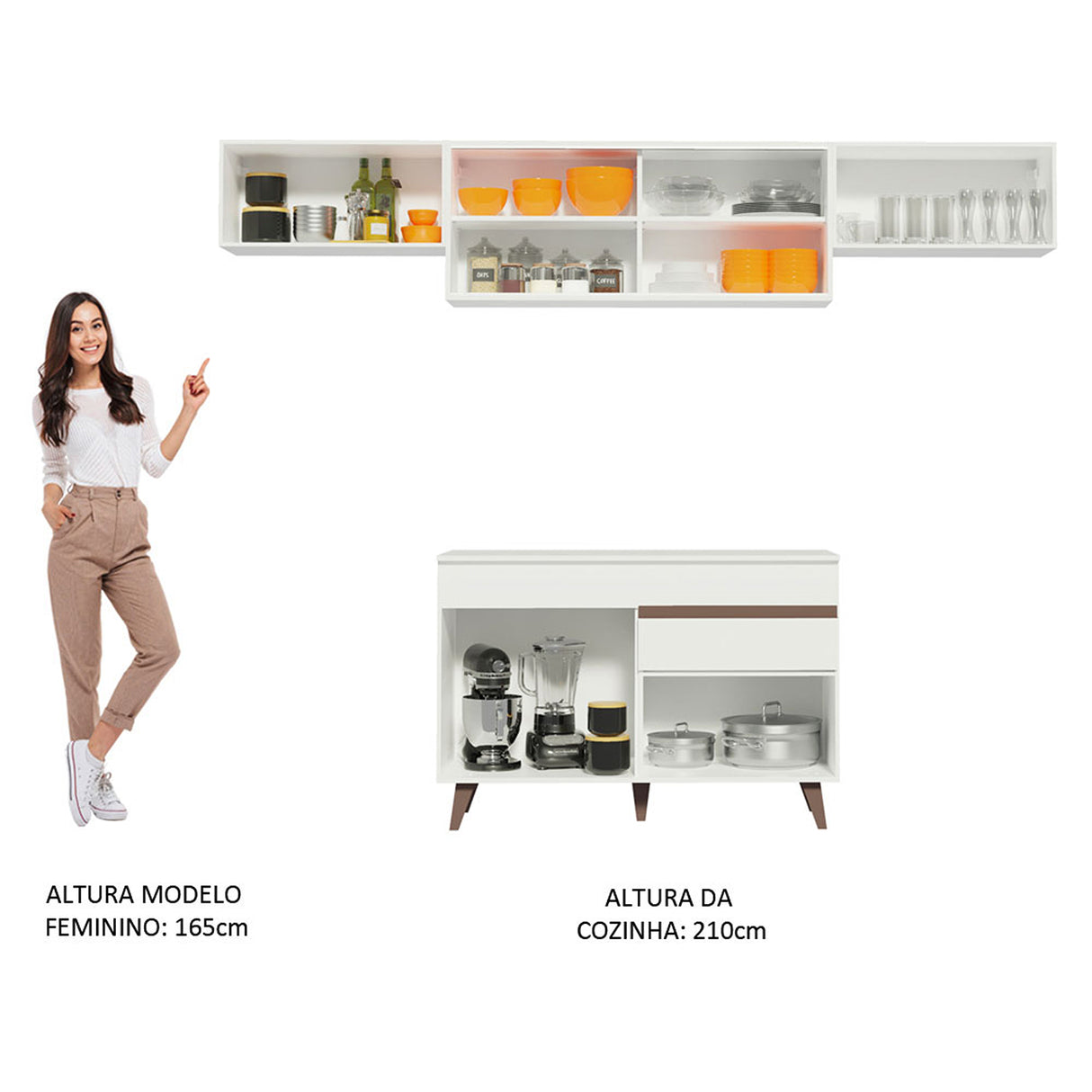 Cocina Integral Reims 260 Blanco Moderna. - COCINAS | Bylmo