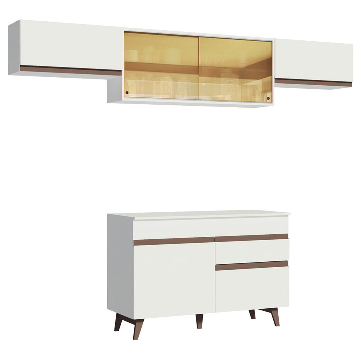 Cocina Integral Reims 260 Blanco Moderna. - COCINAS | Bylmo