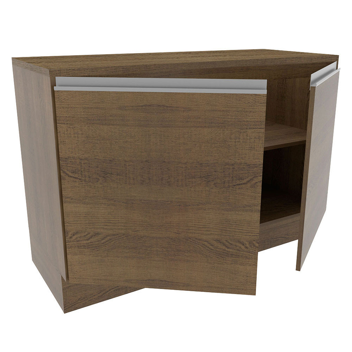 Mueble Inferior de Cocina Glamy Marron 120x84cm con Mesón de Madera y Dos Puertas - MUEBLES INFERIORES DE COCINA | Bylmo