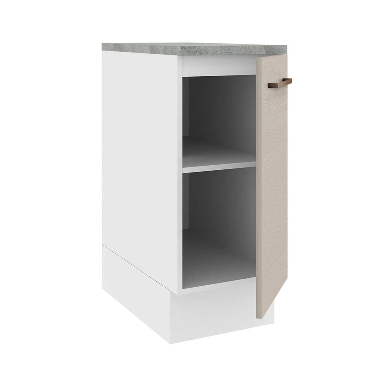 Mueble Inferior de Cocina Agata Blanco y Crema 35x84cm con Mesón de Madera - MUEBLES INFERIORES DE COCINA | Bylmo