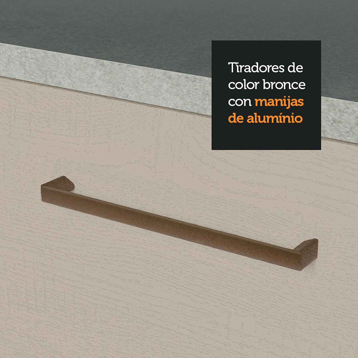 Mueble Inferior de Cocina Agata Blanco y Crema 35x84cm con Mesón de Madera - MUEBLES INFERIORES DE COCINA | Bylmo