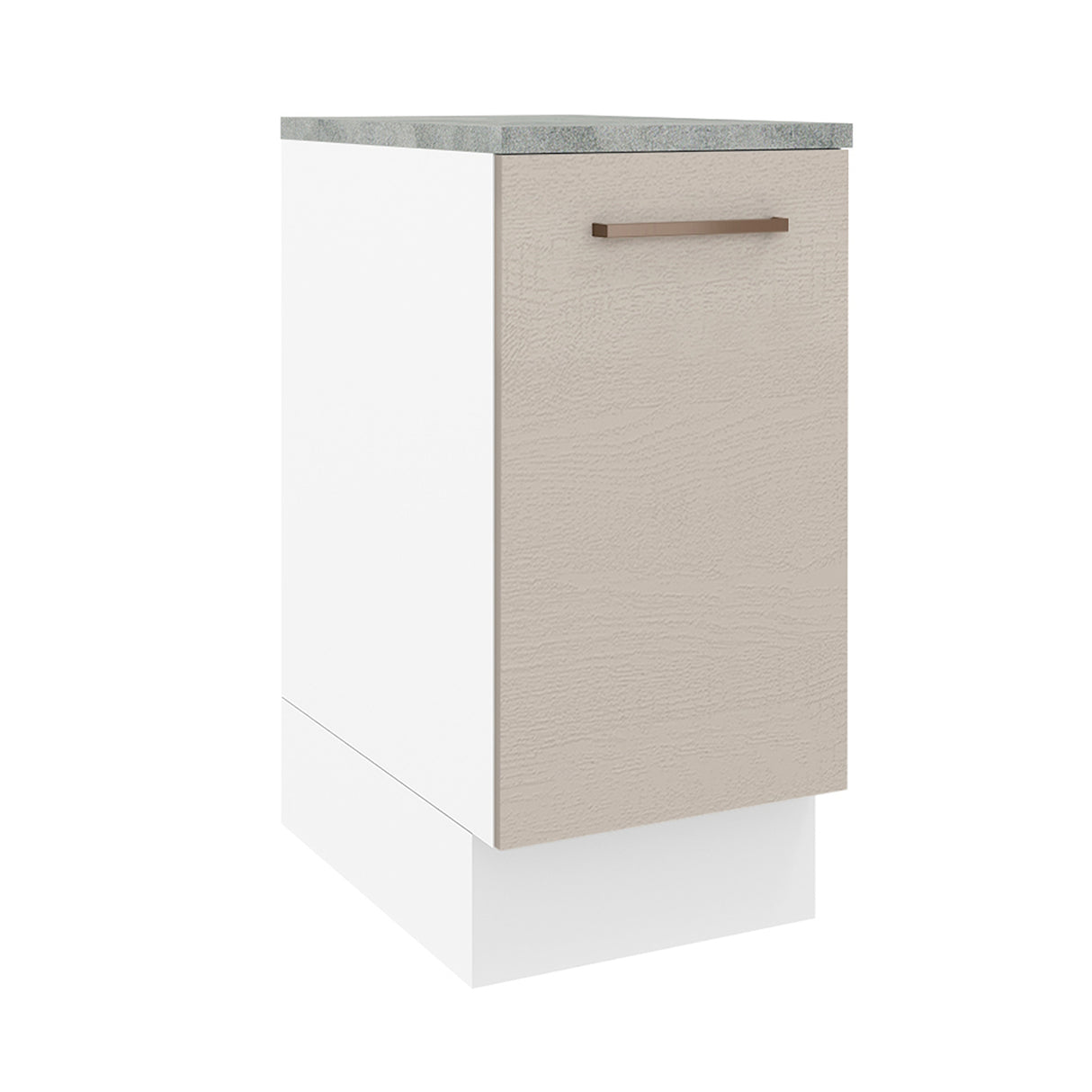 Mueble Inferior de Cocina Agata Blanco y Crema 40x84cm con Mesón de Madera y Una Puerta - MUEBLES INFERIORES DE COCINA | Bylmo
