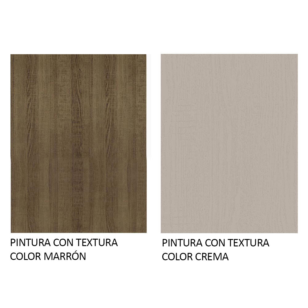 Mueble Inferior de Cocina Agata Marron y Crema 40x84cm con Mesón de Madera y Una Puerta - MUEBLES INFERIORES DE COCINA | Bylmo