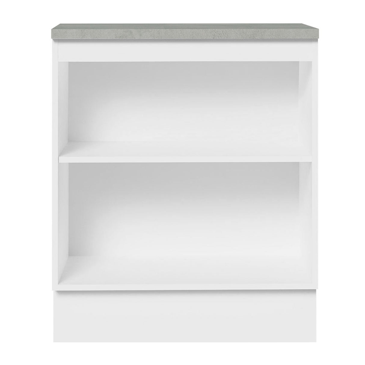 Mueble Inferior de Cocina Agata Blanco y Crema 70x84cm con Mesón de Madera y Dos Puertas - MUEBLES INFERIORES DE COCINA | Bylmo