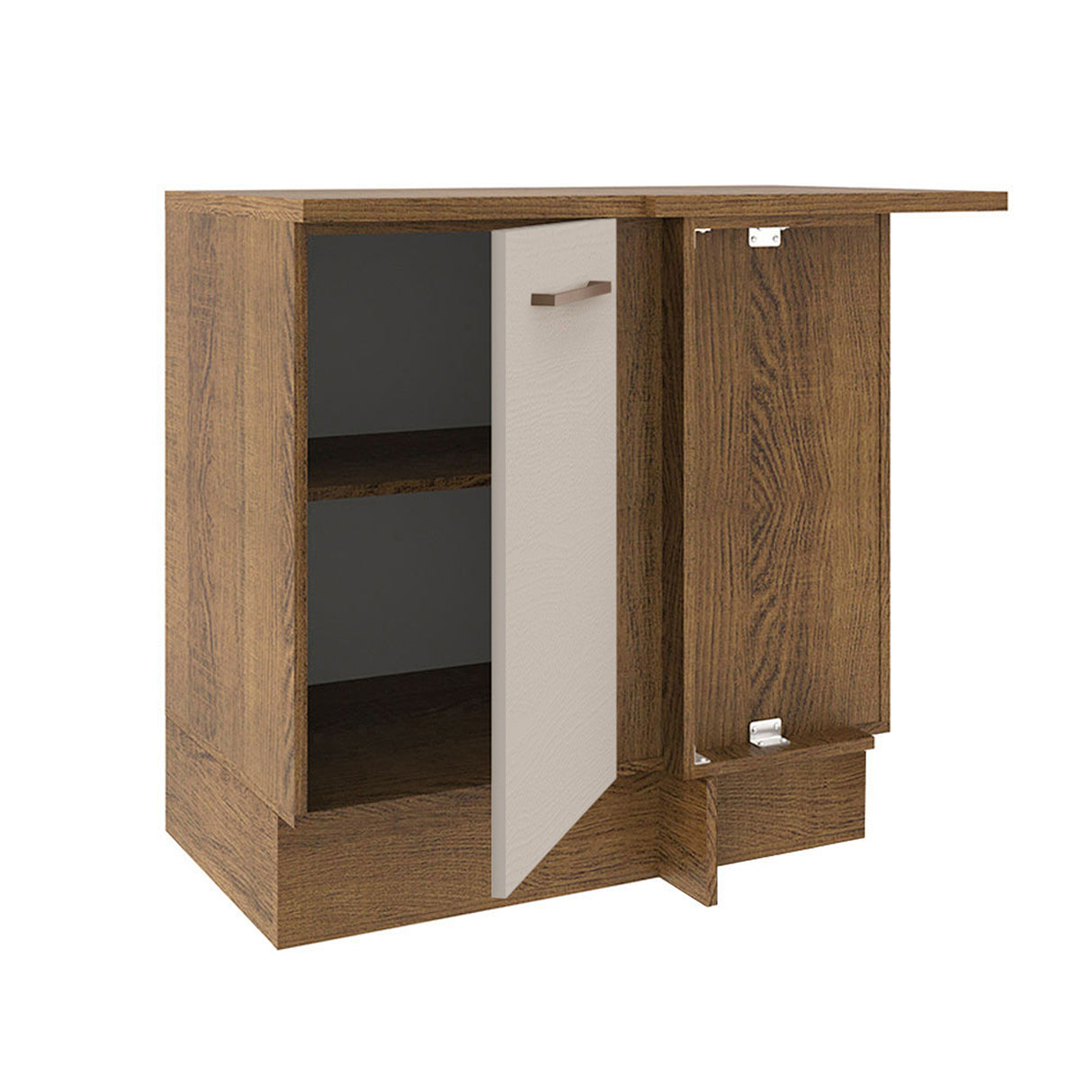Mueble Inferior de Cocina Agata Marron y Crema 94x84cm con Mesón de Madera - MUEBLES INFERIORES DE COCINA | Bylmo