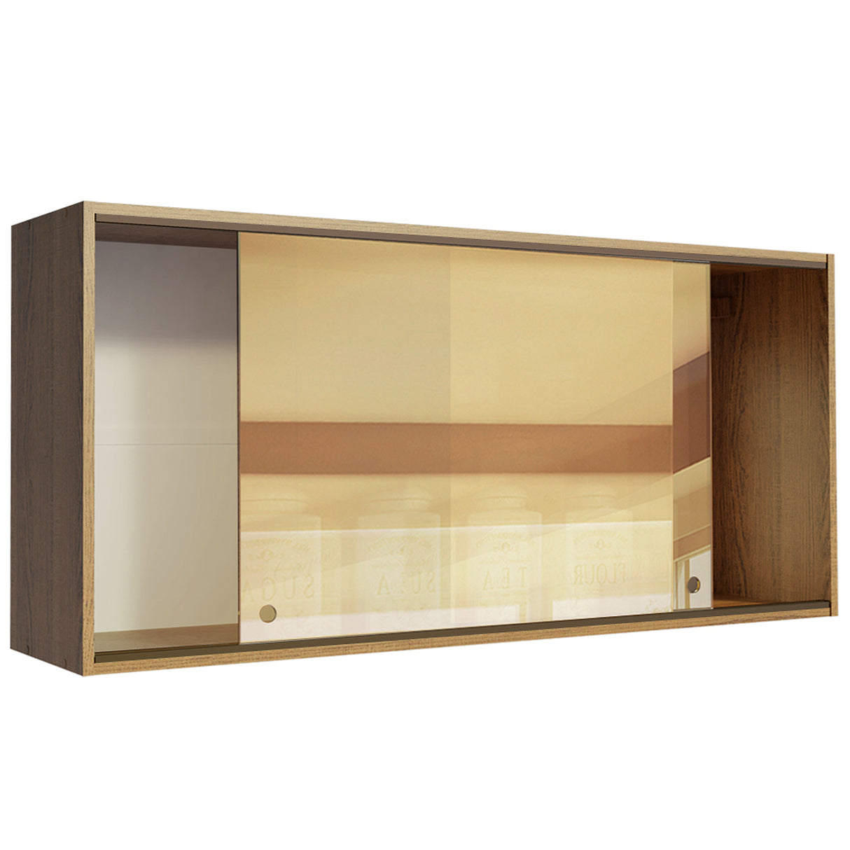 Mueble Superior de Cocina Emily Marron 105x49cm con Puertas Traslúcidas - MUEBLES SUPERIORES DE COCINA | Bylmo