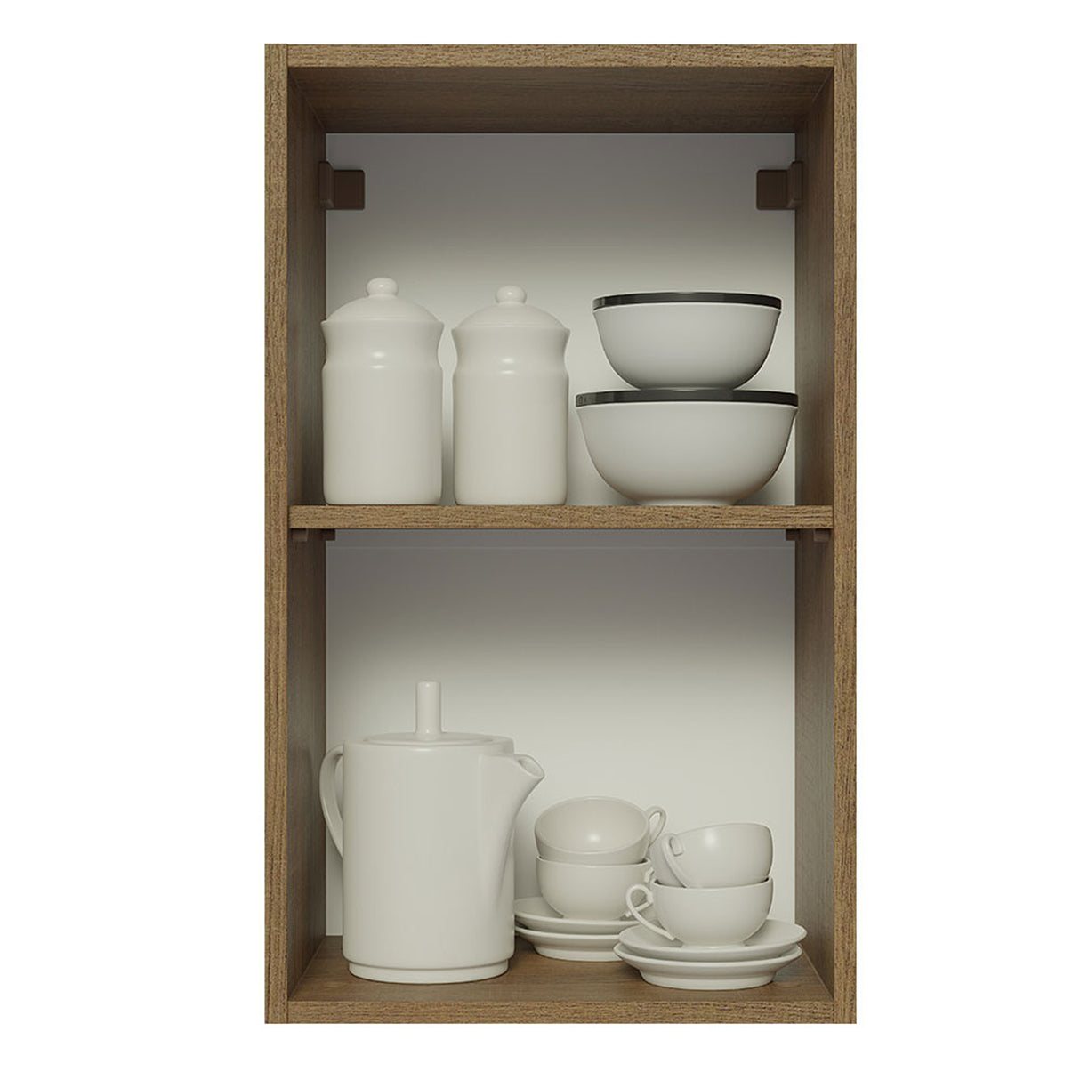 Mueble Superior de Cocina Glamy Marron y Blanco 40x66cm con Un Entrepaño - MUEBLES SUPERIORES DE COCINA | Bylmo