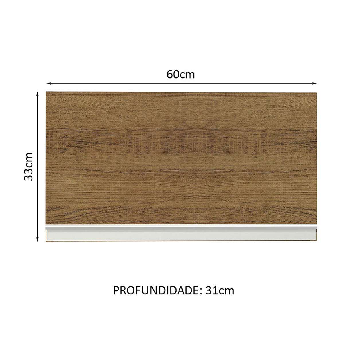Mueble Superior de Cocina Glamy Marron 60x33cm Sin Entrepaños - MUEBLES SUPERIORES DE COCINA | Bylmo