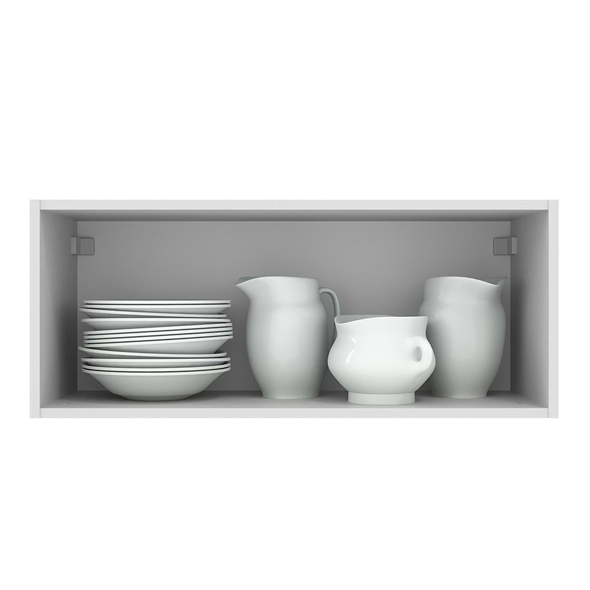 Mueble Superior de Cocina Agata Blanco y Crema 80x33cm Sin Entrepaños - MUEBLES SUPERIORES DE COCINA | Bylmo