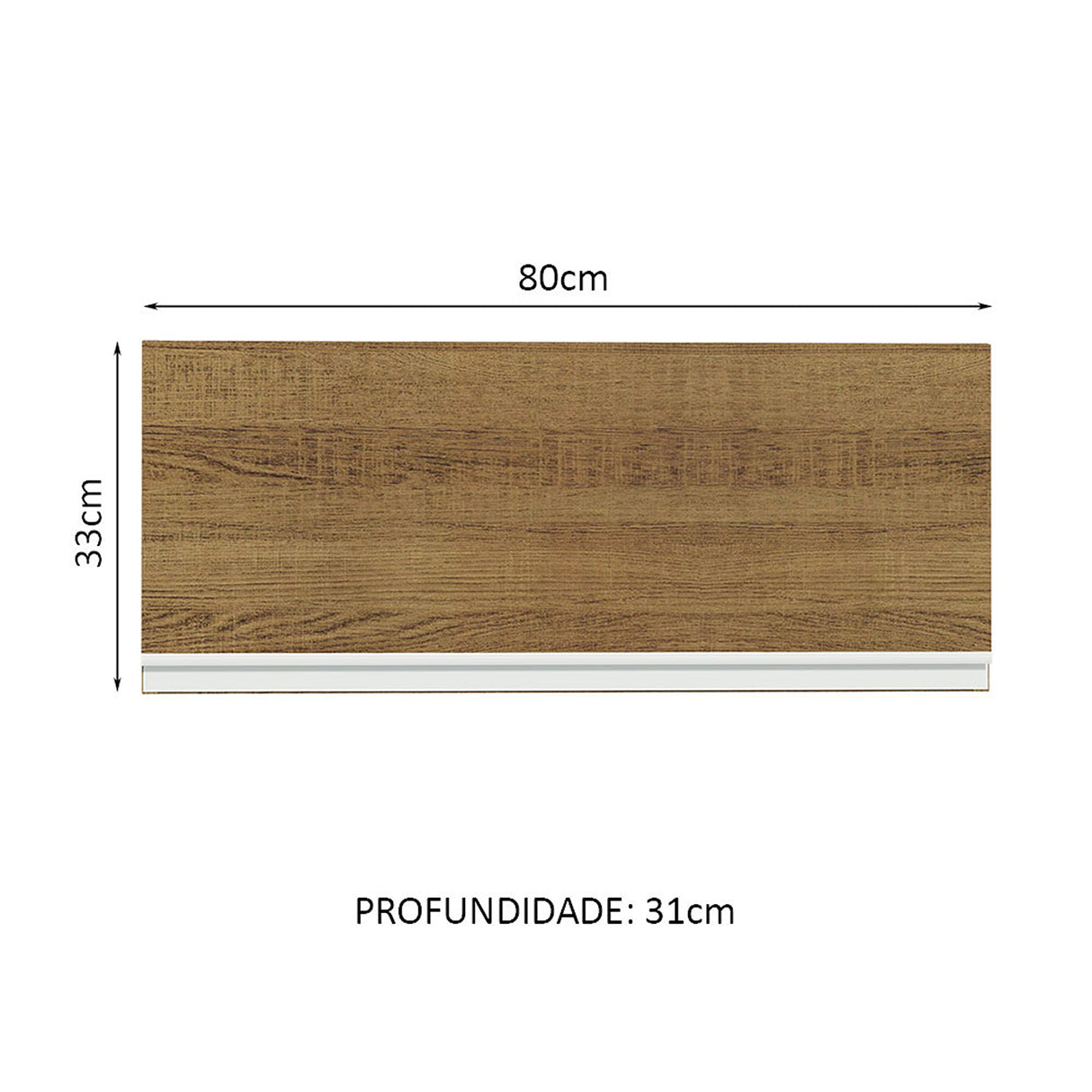 Mueble Superior de Cocina Glamy Marron 80x33cm Sin Entrepaños - MUEBLES SUPERIORES DE COCINA | Bylmo