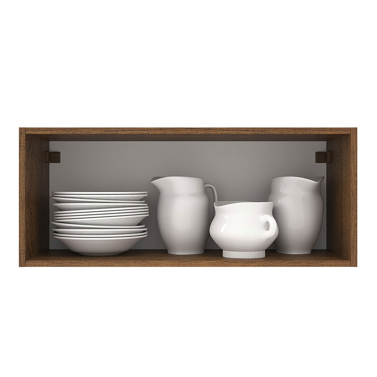 Mueble Superior de Cocina Agata Marron y Blanco 80x33cm Sin Entrepaños - MUEBLES SUPERIORES DE COCINA | Bylmo