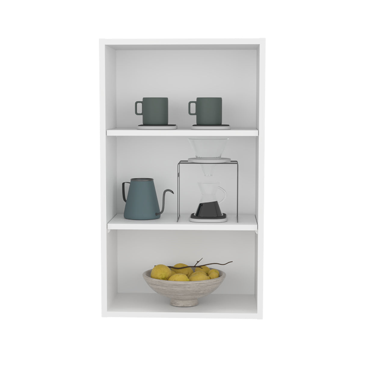 Mueble Superior de Cocina Blanco 53.3x91.4cm sin Puertas y con Dos Entrepaños - MUEBLES SUPERIORES DE COCINA | Bylmo