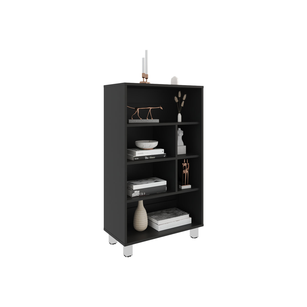 Biblioteca Bellagio Wengue 60x101cm Rectangular Con Seis Compartimientos - BIBLIOTECAS Y ESTANTERIAS | Bylmo