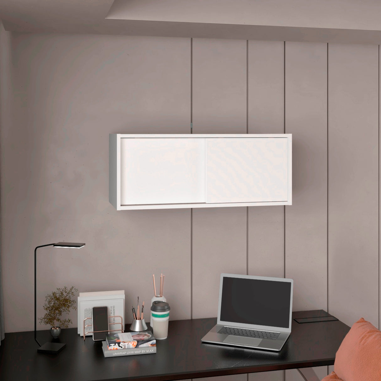 Estanteria Flotante Note Blanco 81x33cm Rectangular Con Un Compartimiento - BIBLIOTECAS Y ESTANTERIAS | Bylmo