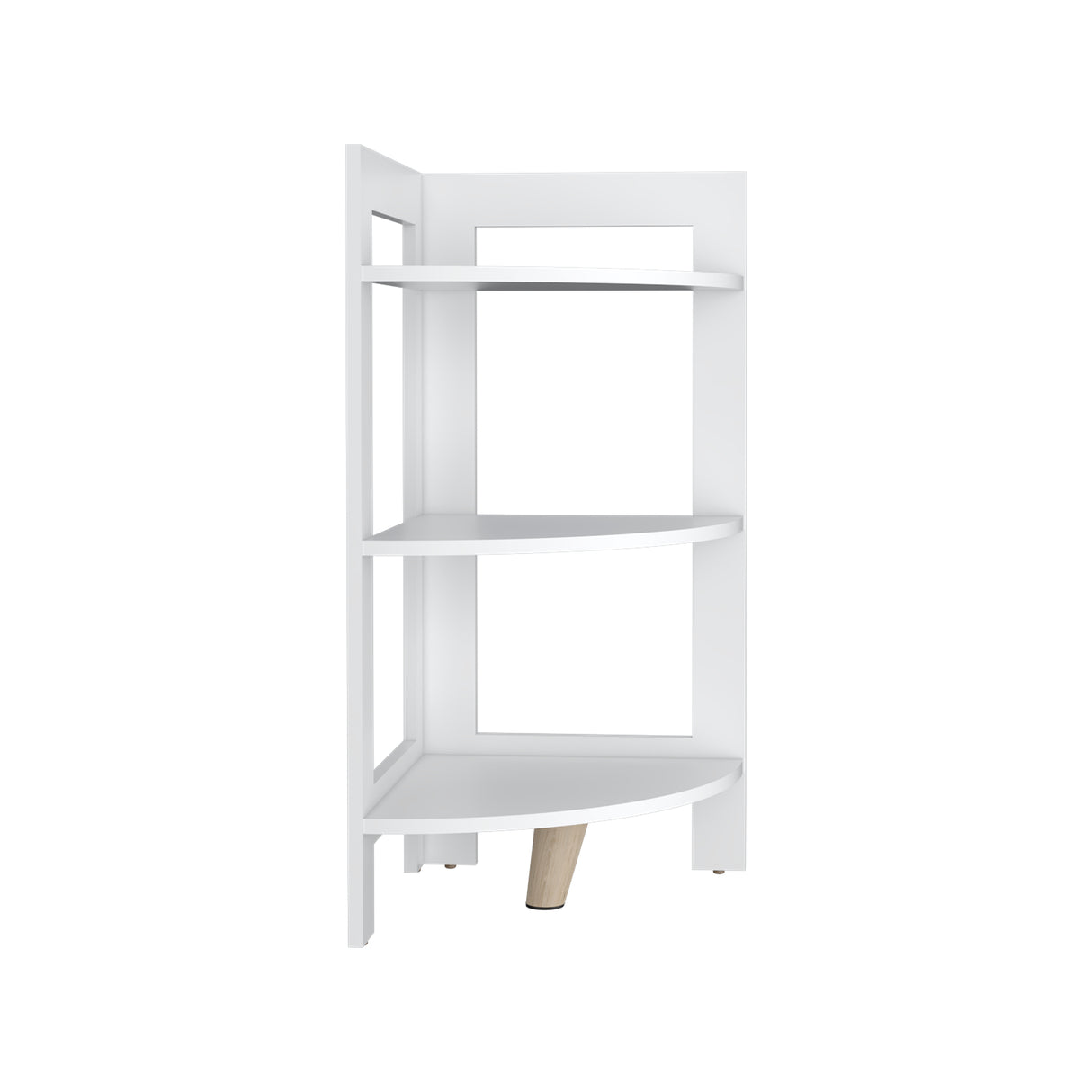 Mesa Auxiliar Esquinera Riga Blanco 38.8x80.6cm con Patas y Tres Compartimientos - MESAS AUXILIARES | Bylmo