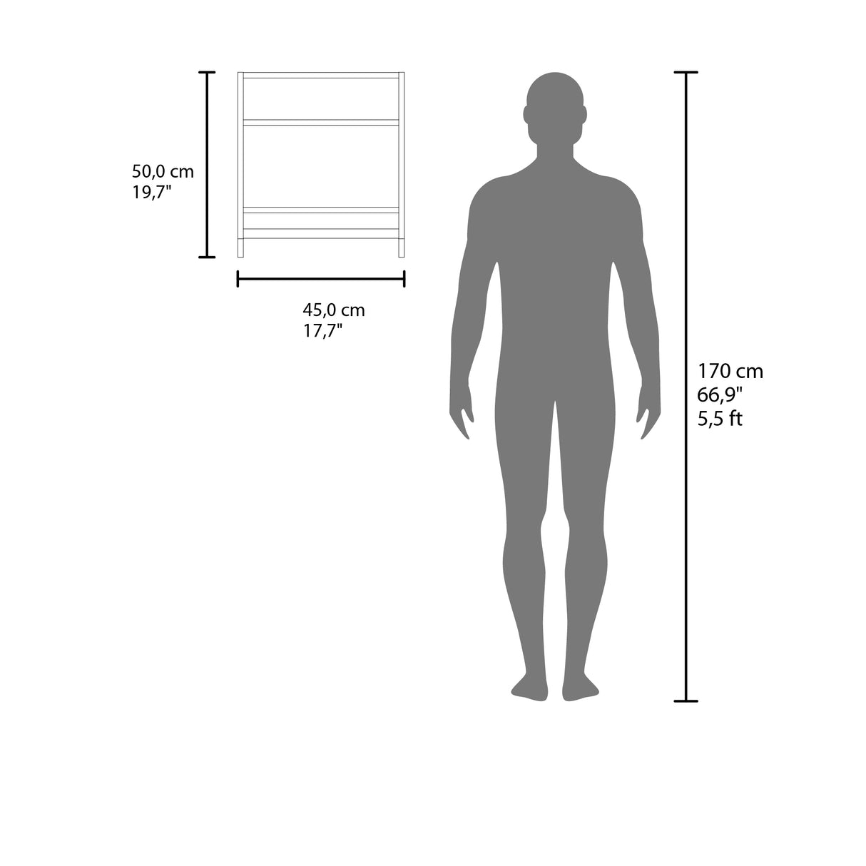 Gabinete de Baño 300 Bath Wengue 45x50cm Rectangular y con Un Entrepaño - GABINETES DE BANHO | Bylmo