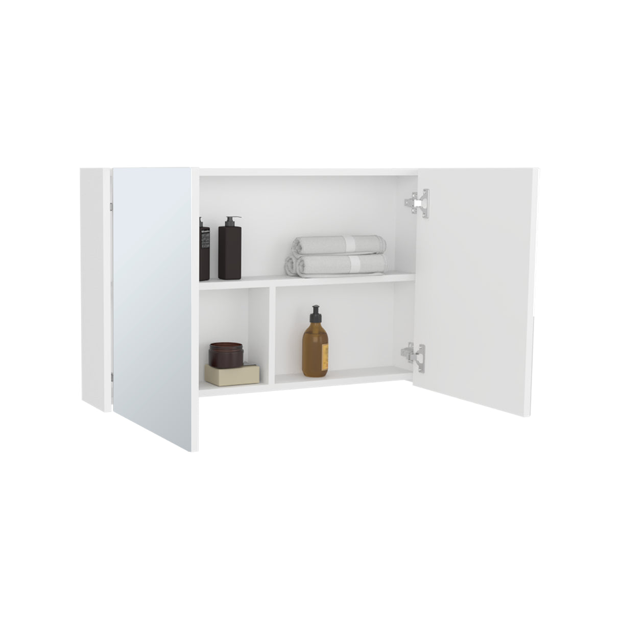 Gabinete de Baño Botiquin 80 Blanco 80x50cm Rectangular con Espejo y Un Entrepaño - GABINETES DE BANHO | Bylmo