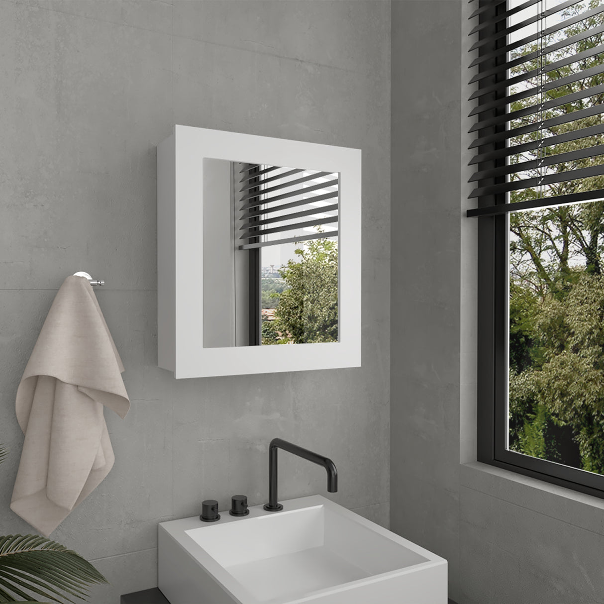 Gabinete de Baño Luma Blanco 47.2x52.2cm Rectangular con Espejo y Un Entrepaño - GABINETES DE BANHO | Bylmo