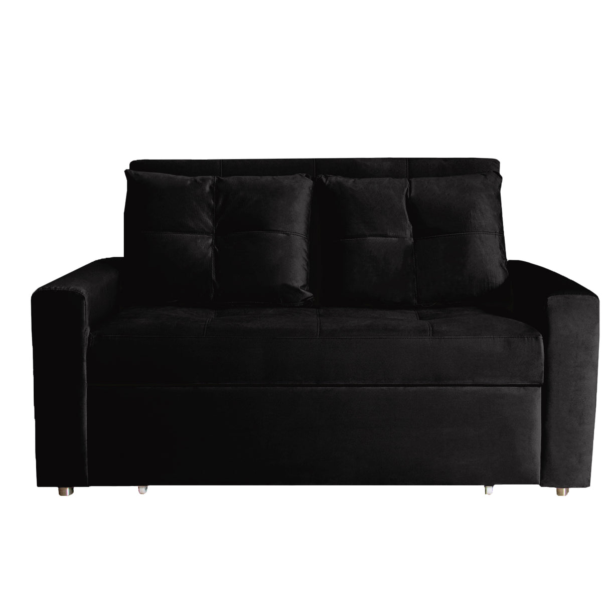 Sofá Cama Germano Negro 150x90cm Reclinable con Dos Cojines decorativos - SOFAS Y POLTRONAS | Bylmo