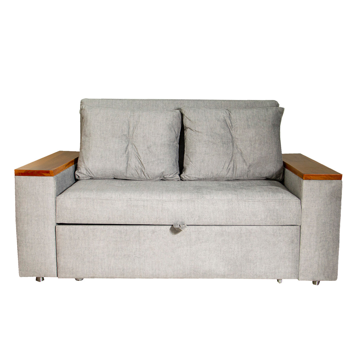 Sofá Cama Ingles Gris 160x90cm Reclinable con Dos Cojines decorativos - SOFAS Y POLTRONAS | Bylmo