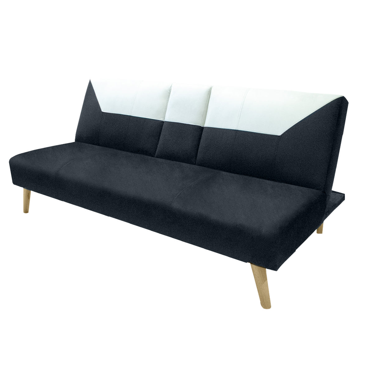 Sofá Cama Pekín Negro y Beige 104x83cm con Portavasos y Conexión USB y Tipo C - SOFAS Y POLTRONAS | Bylmo