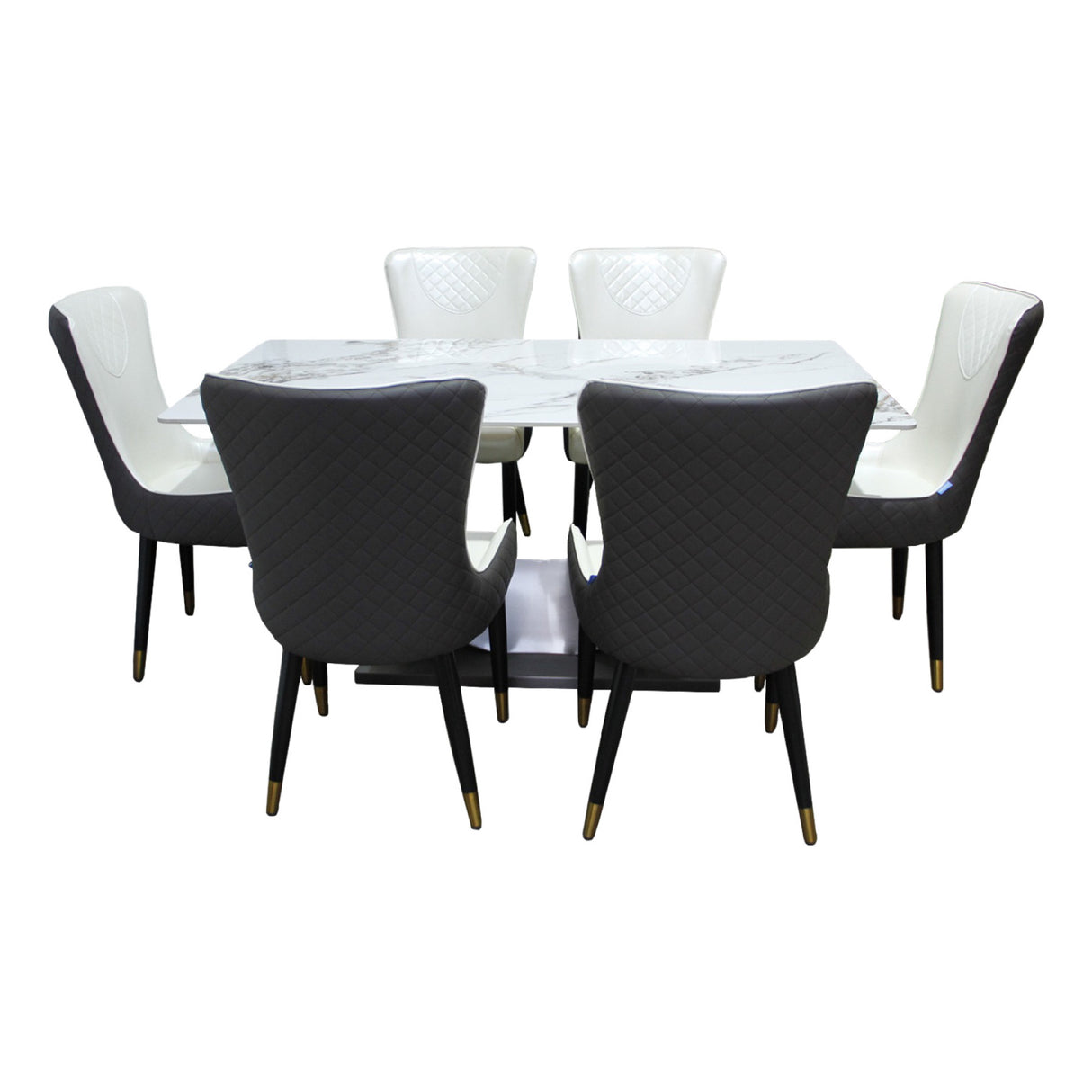 Comedor Zurich Blanco 90x75cm Rectangular de Seis Puestos con Seis Sillas - COMEDORES | Bylmo