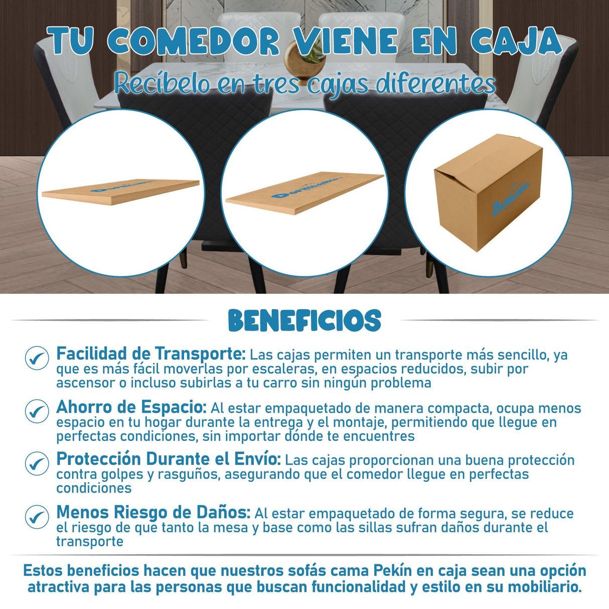 Comedor Zurich Blanco 90x75cm Rectangular de Seis Puestos con Seis Sillas - COMEDORES | Bylmo