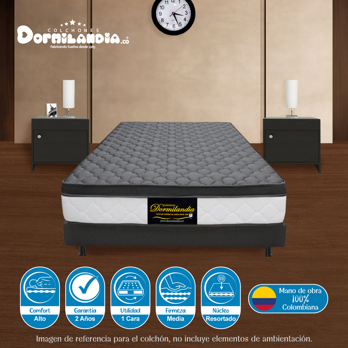 Colchón Dublín Gris King 200 X 200 Cm Firmeza Medio - COLCHONES | Bylmo