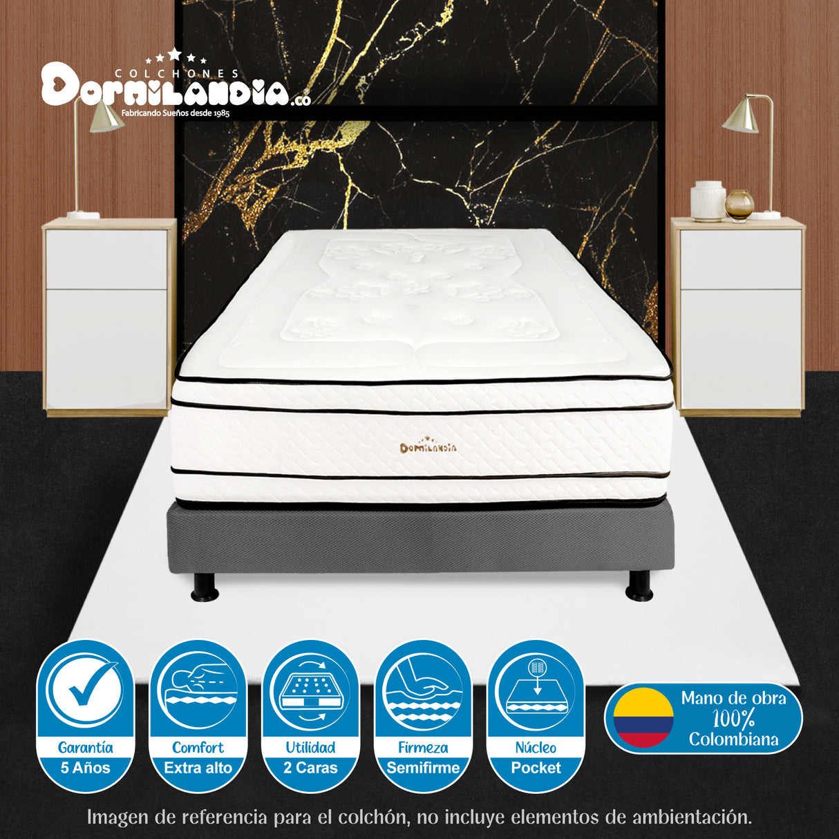 Colchón Infinity Blanco Sencillo 100 X 190 Cm Firmeza Medio Firme Doble Faz - COLCHONES | Bylmo