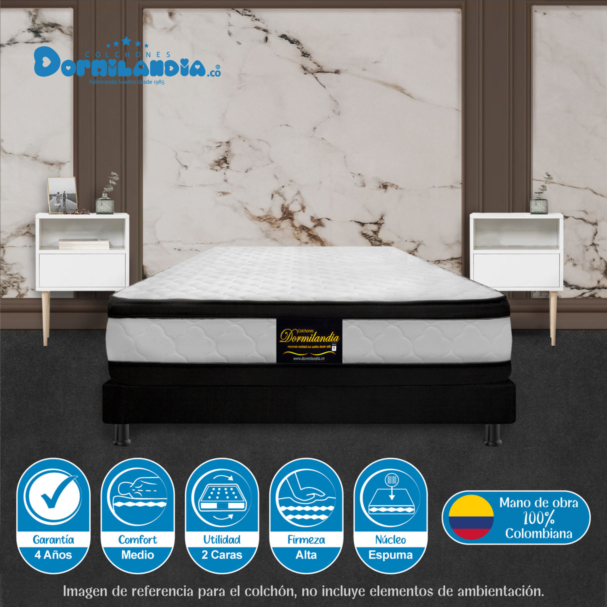 Colchón Malta Blanco Sencillo 100 X 190 Cm Firmeza Firme Doble Faz - COLCHONES | Bylmo