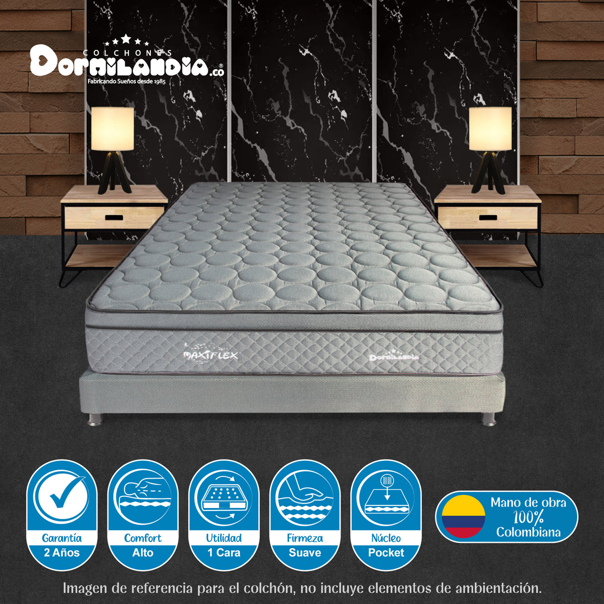Colchón Maxiflex Gris Doble 140 X 190 Cm Firmeza Suave - COLCHONES | Bylmo