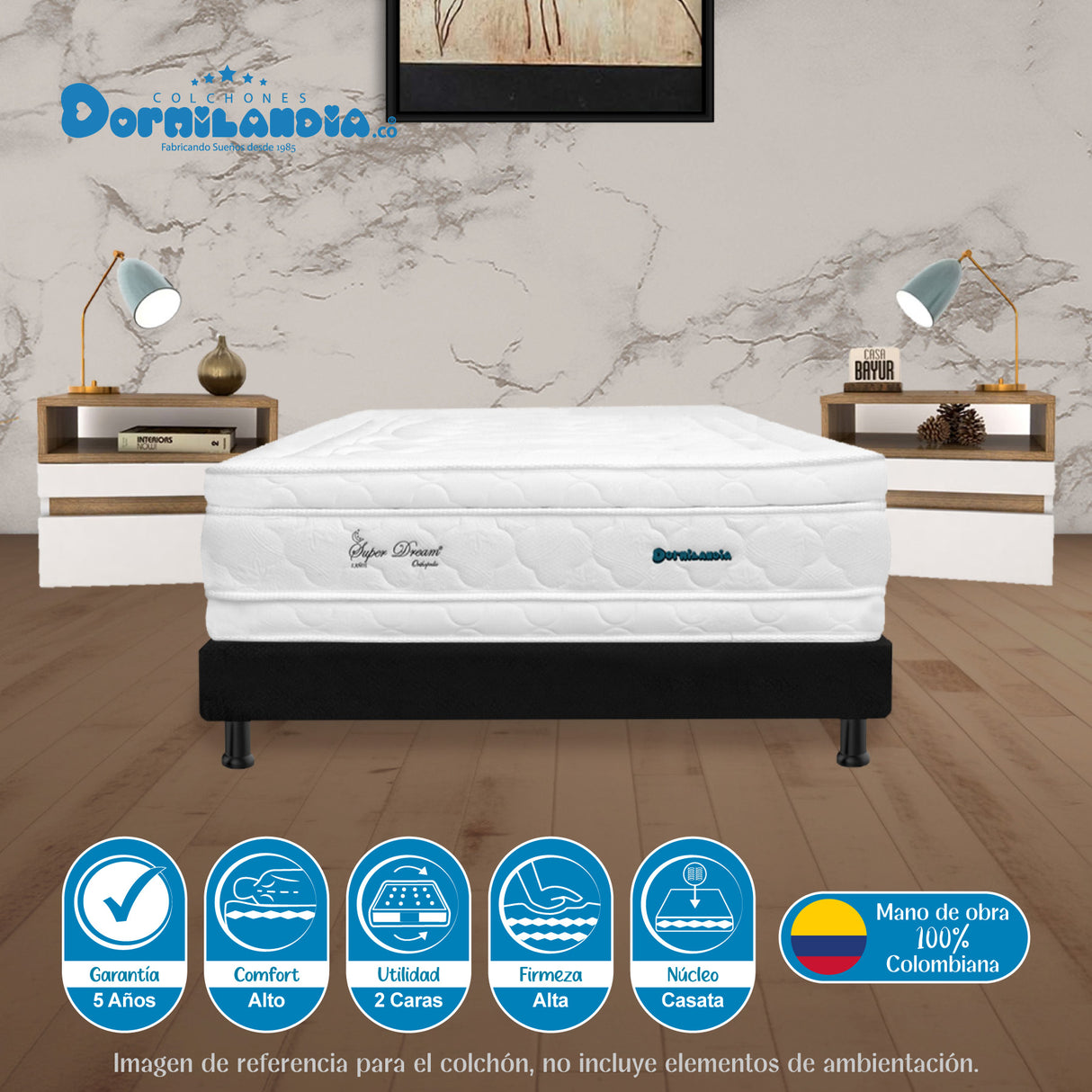 Colchón Super Dream Blanco Sencillo 100 X 190 Cm Firmeza Firme Doble Faz - COLCHONES | Bylmo