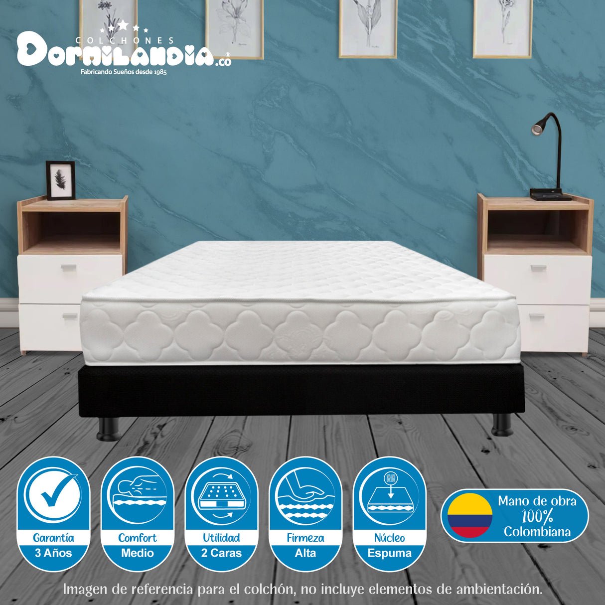 Colchón Ultraflex Blanco Semidoble 120 X 190 Cm Firmeza Firme Doble Faz - COLCHONES | Bylmo