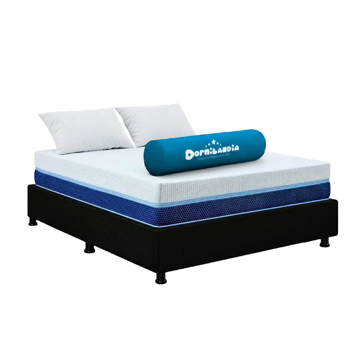 Combo Base Cama y Colchón Multisleep Blanco y Negro Queen 160 X 190 Cm Firmeza Medio Doble Faz - COLCHONES | Bylmo