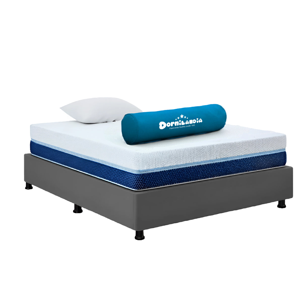 Combo Base Cama y Colchón Multisleep Blanco y Gris Sencillo 100 X 190 Cm Firmeza Medio Doble Faz - COLCHONES | Bylmo