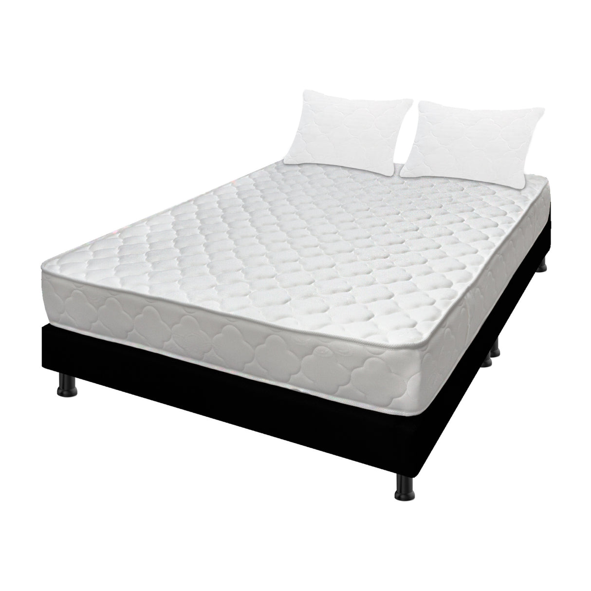 Combo Base Cama y Colchón Ultraflex Blanco y Negro King 200 X 200 Cm Firmeza Firme Doble Faz - COLCHONES | Bylmo