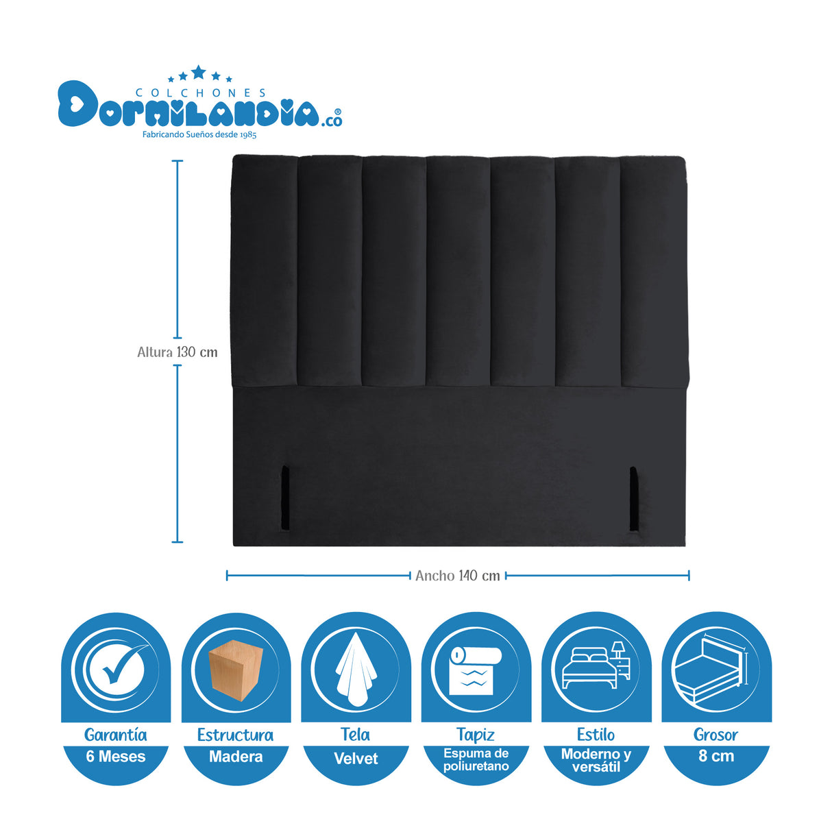 Combo Colchón Excalibur Gris y Arena Doble 140 X 190 Cm Firmeza Medio Doble Faz Con Cabecero y Base Cama - COLCHONES | Bylmo