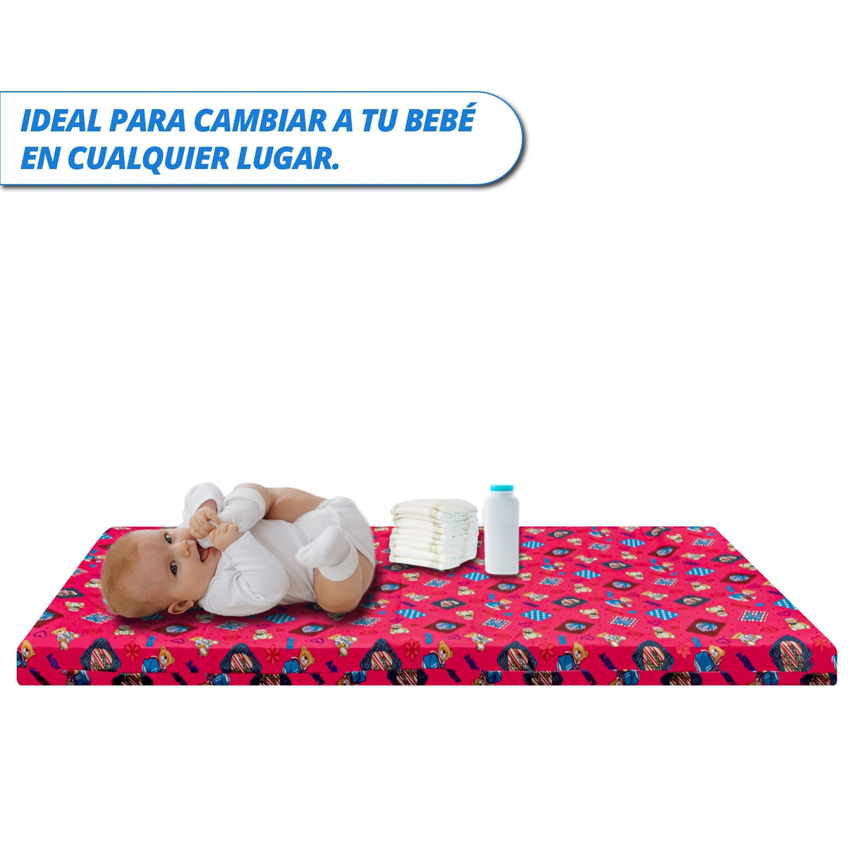 Colchoneta Osos Baby Rosa 70x130cm Para Bebés - COLCHONES | Bylmo