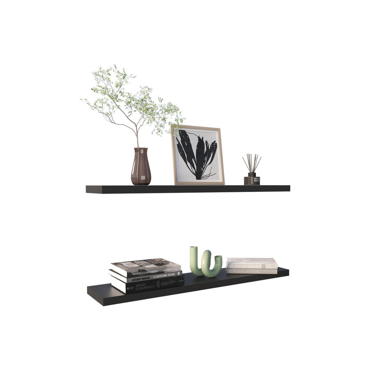 Set de 2 Repisas Wengue 120x3.8cm Rectangular Minimalista - REPISAS | Bylmo
