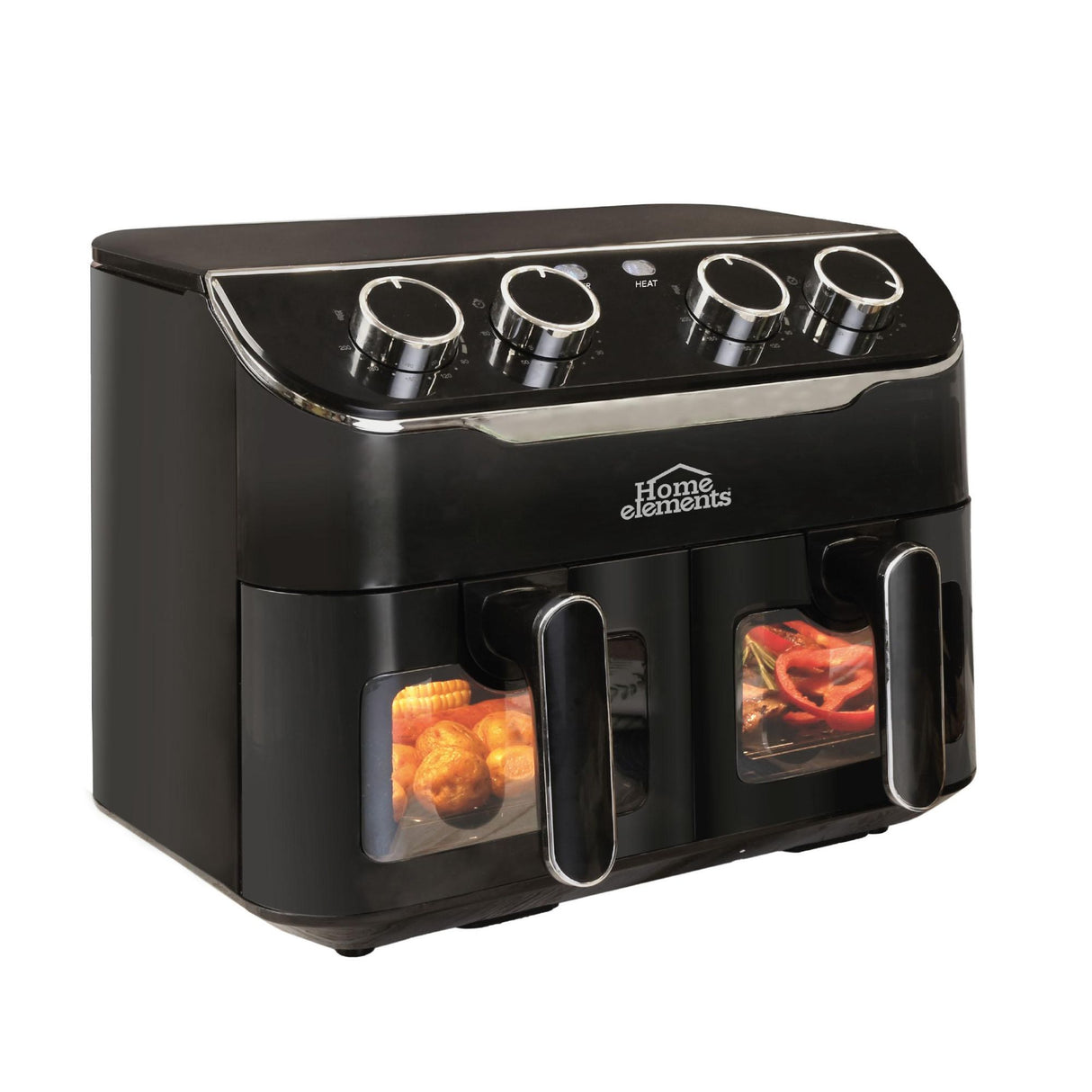 Freidora de Aire Negro 37.5x36cm De 8 Litros Con Cuatro Funciones Preconfiguradas y Dos Canastillas - FREIDORAS DE AIRE | Bylmo