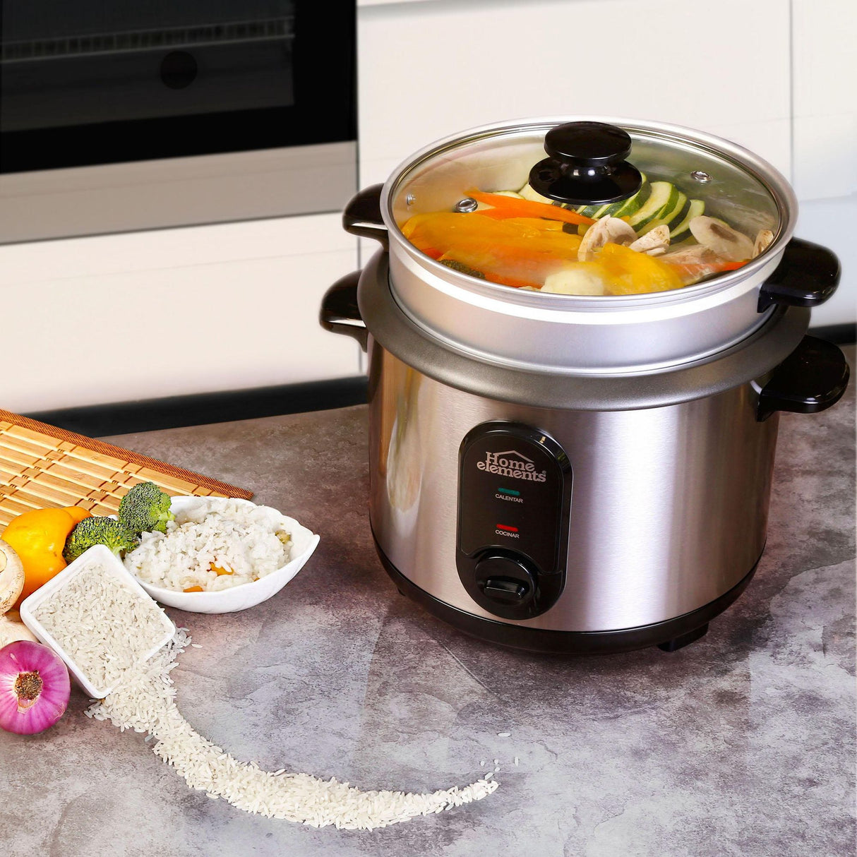 Olla Arrocera Plateado 25.3x31.5cm De 1.8 Litros - OLLAS ARROCERAS | Bylmo