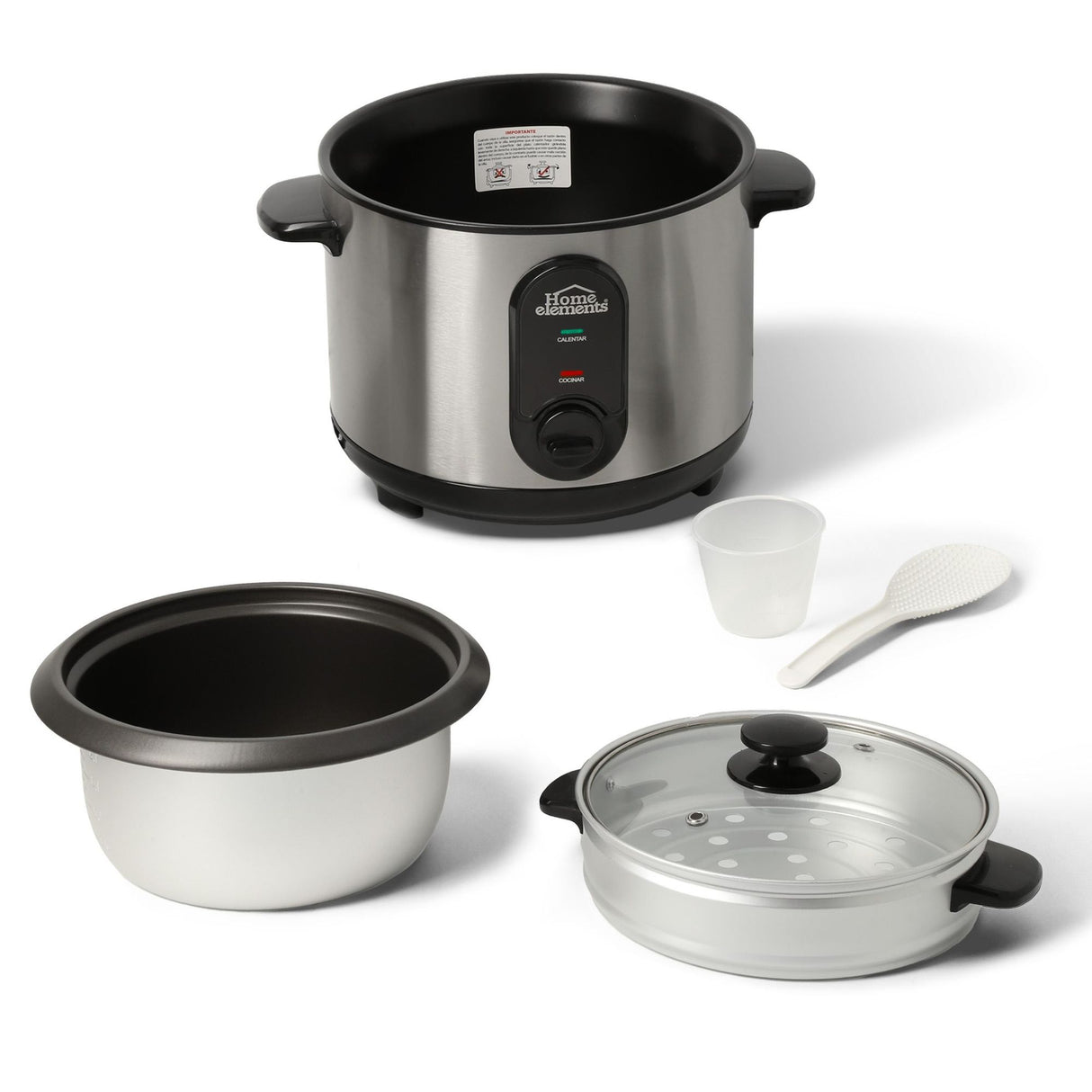 Olla Arrocera Plateado 25.3x31.5cm De 1.8 Litros - OLLAS ARROCERAS | Bylmo