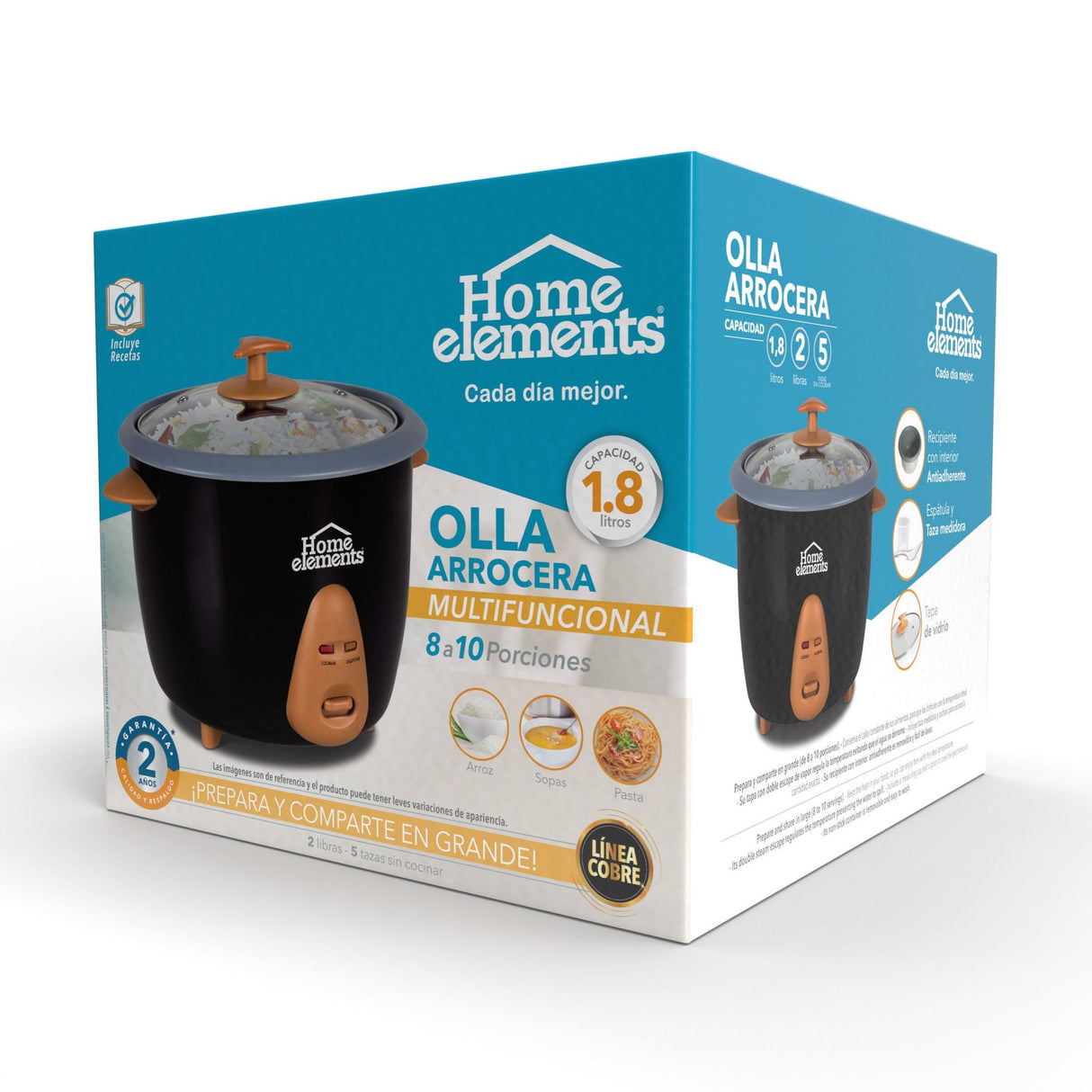 Olla Arrocera Cobre 26x25.5cm De 1.8 Litros - OLLAS ARROCERAS | Bylmo