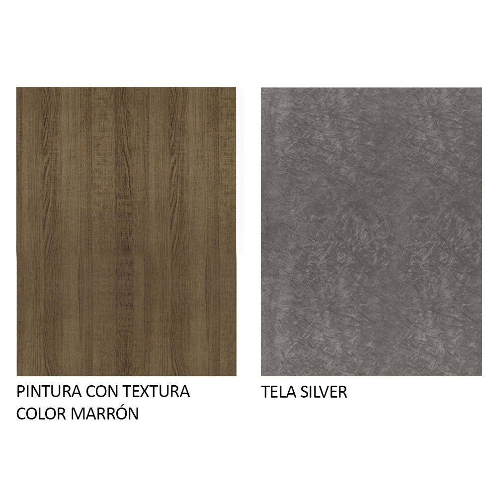 Combo Comedor y Sillas Renata Marron y Plata 160x79cm Cuadrado de Seis Puestos con Seis Sillas - COMEDORES | Bylmo
