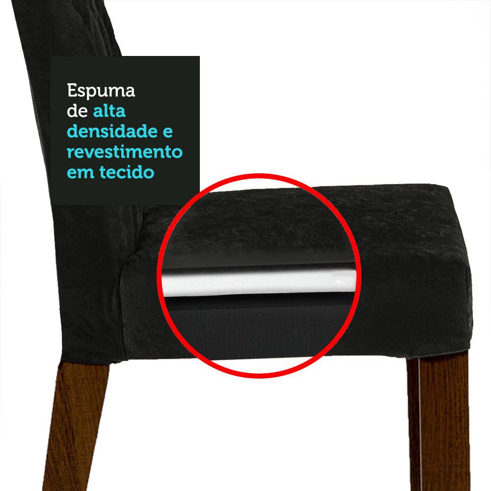 Combo Comedor y Sillas Stéfani Marron y Negro Oxford 160x80cm Cuadrado de Seis Puestos con Seis Sillas - COMEDORES | Bylmo